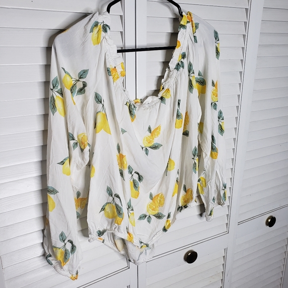 Forever 21+ Lemon Print Off the Shoulder Crop Top - Picture 8 of 14